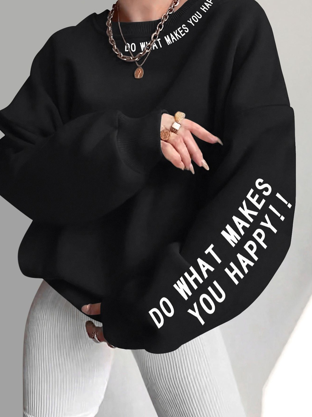 

Stylecast X Slyck Printed Sweatshirt, Black