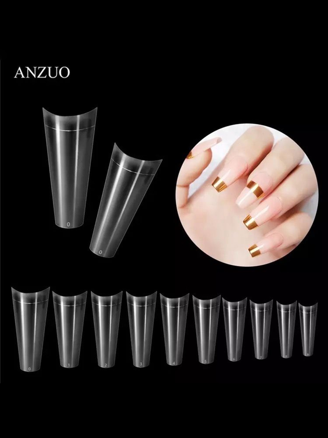 

Coslifestore Set Of 500 Nails Long Ballerina Shape With Complimentary Tip Box - Clear, Transparent