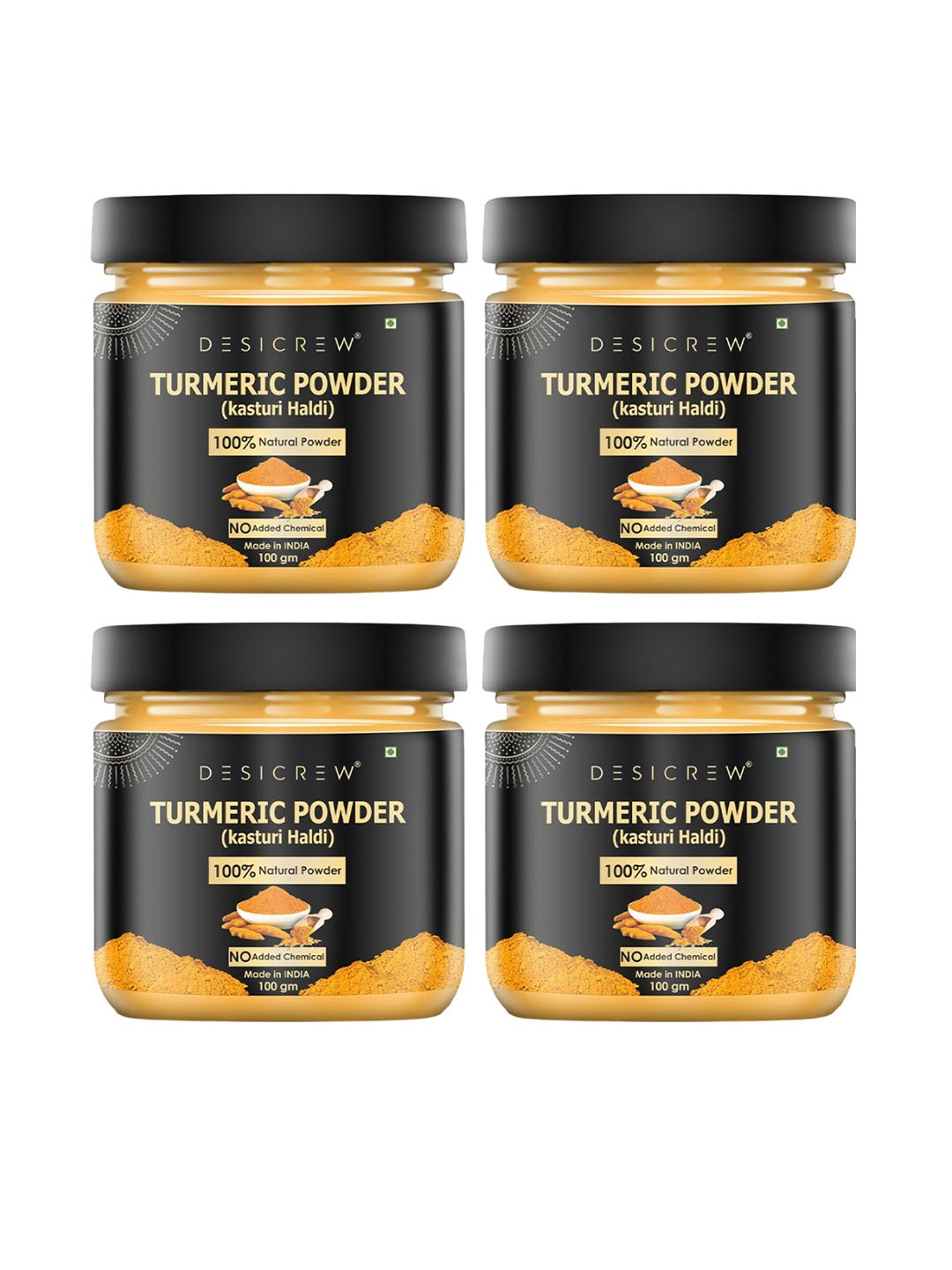 

Desi Crew Set Of 4 100% Natural Turmeric Powder- 100 g Each, Yellow