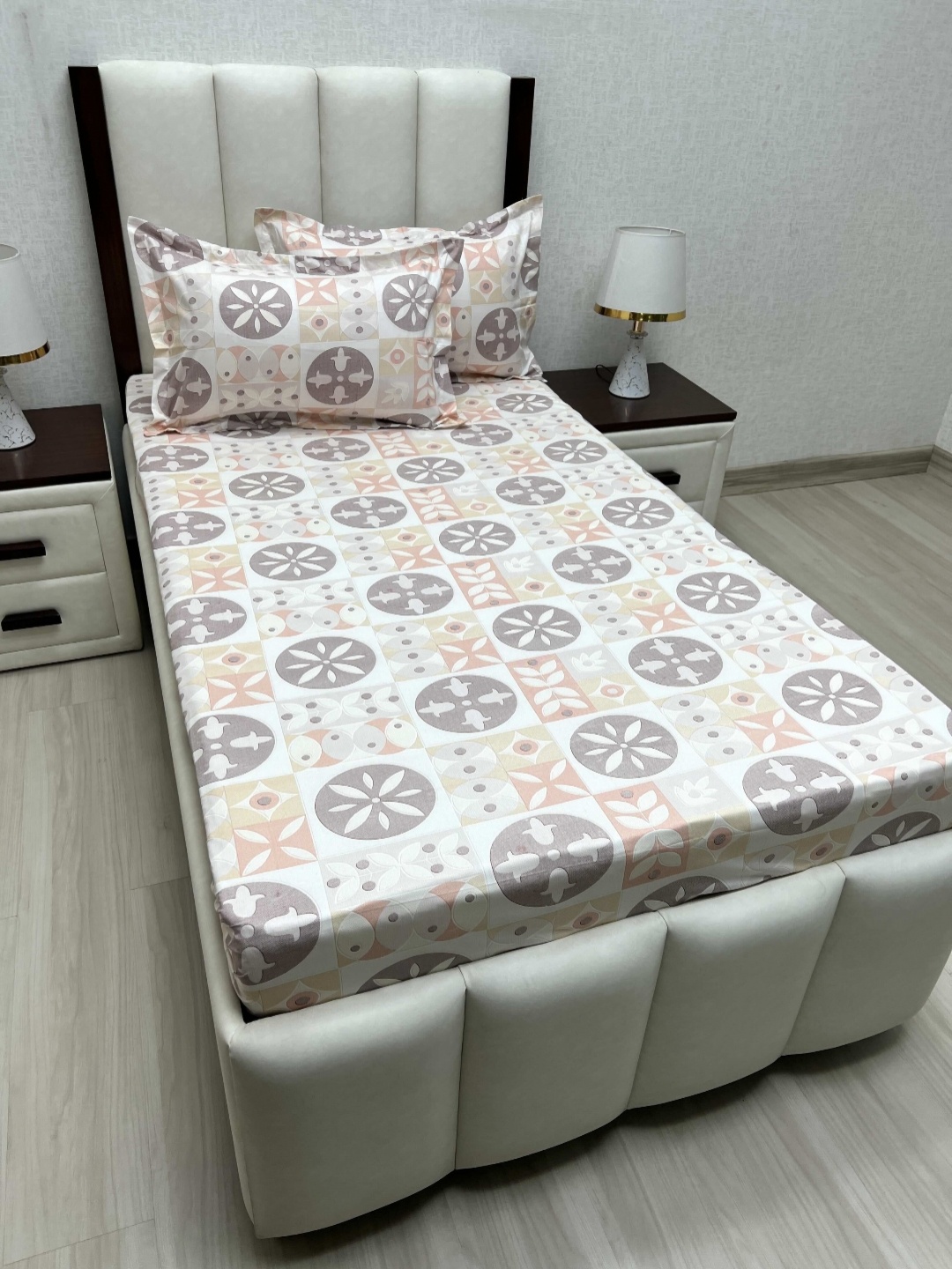 

Pure Decor Cotton Single Size Bedsheet With 2 Pillow Covers 1.73m X 2.36m, White