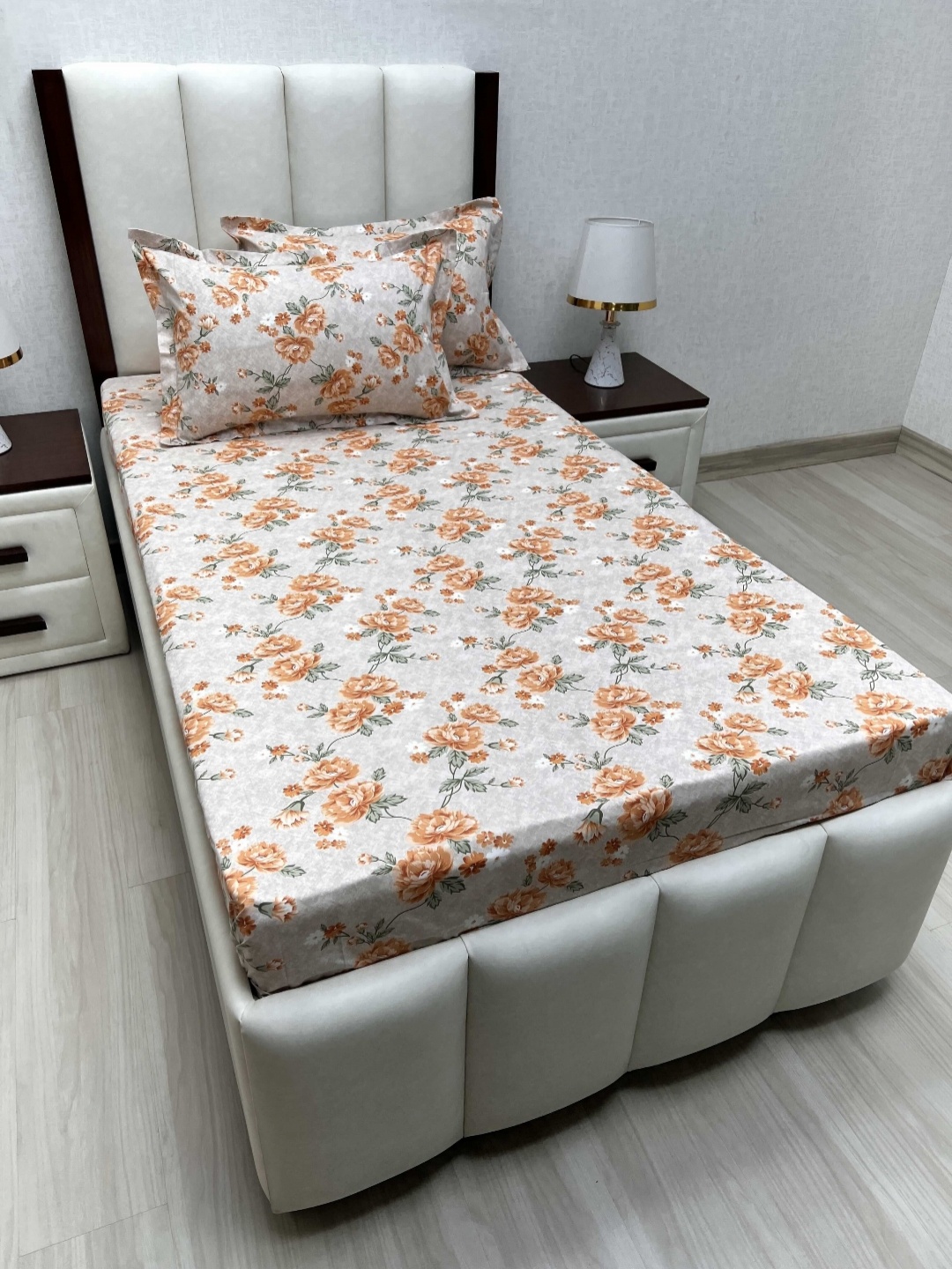 

Pure Decor Cotton Single Size Bedsheet With 2 Pillow Covers 1.73m X 2.36m, Brown