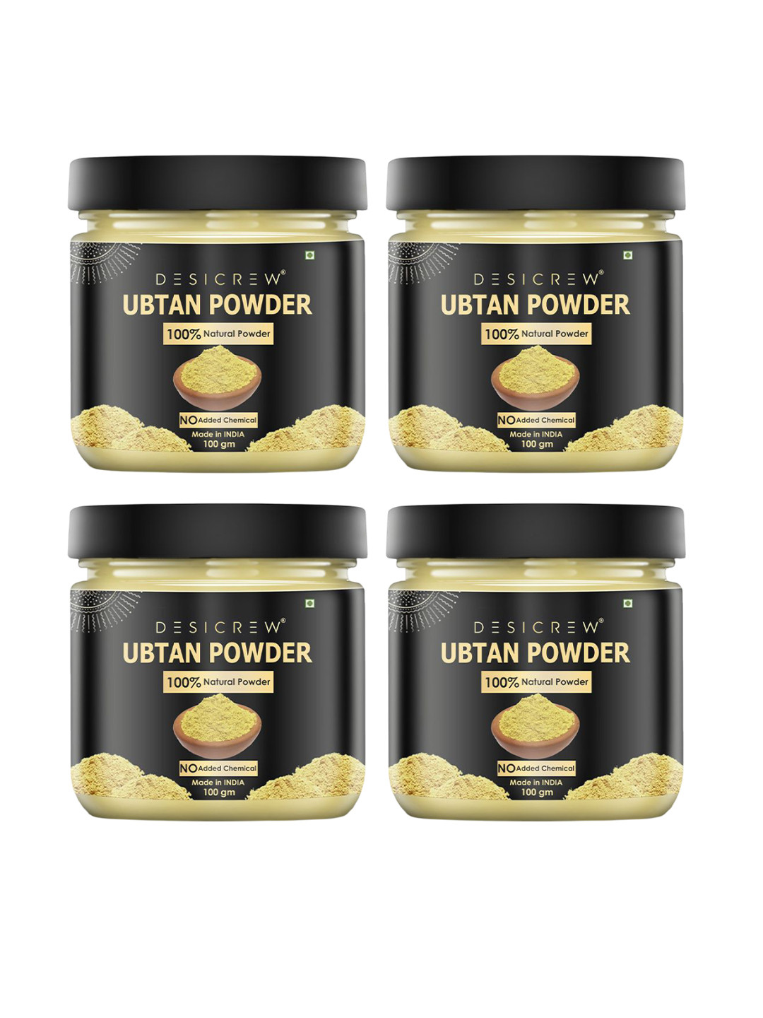 

Desi Crew Set Of 4 Ubtan Powder Mask For Acne - 100 g Each, Yellow