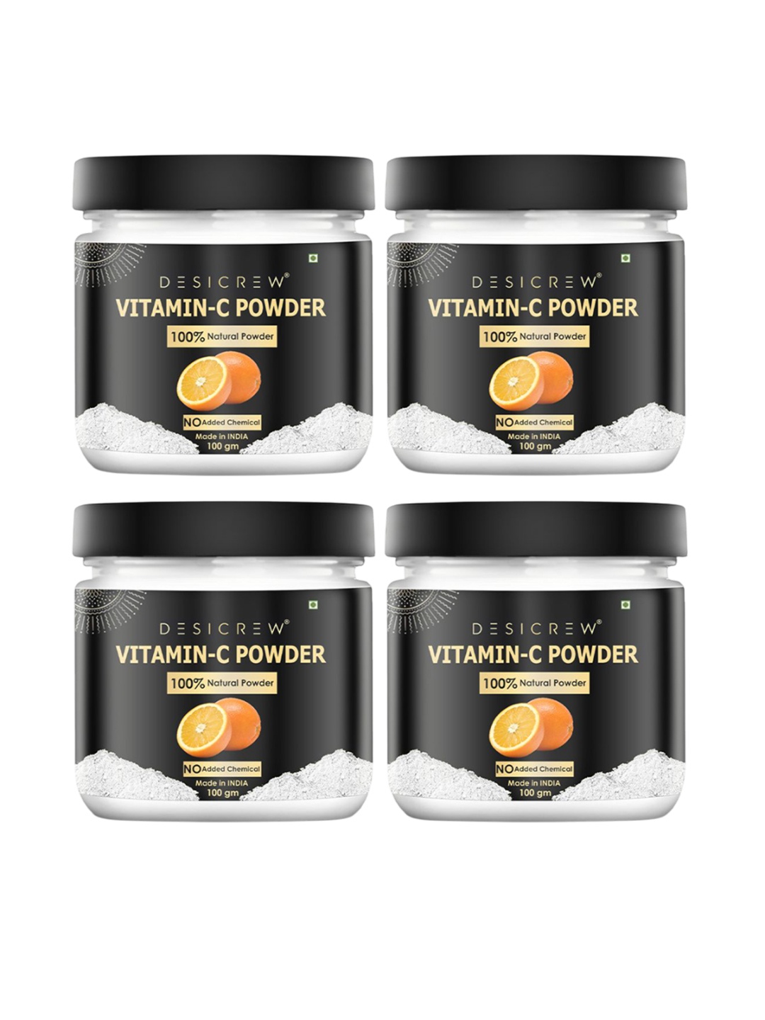 

Desi Crew Set Of 4 Natural Vitamin C Powder - 100 g Each, Metallic