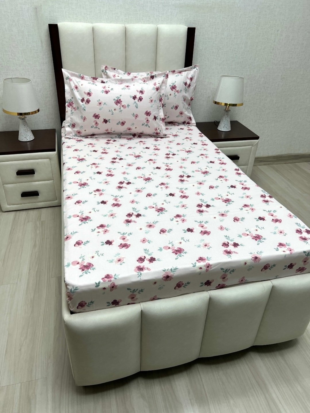 

Pure Decor Cotton Single Bed Size Bedsheet With 2 Pillow Covers 1.73m X 2.36m, White