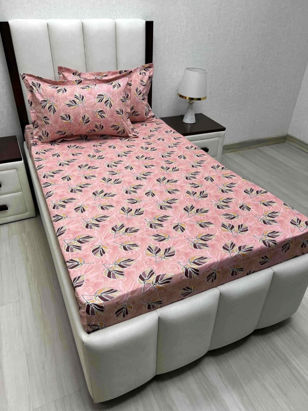 

Pure Decor Cotton Single Size Bedsheet With 2 Pillow Covers 1.73m X 2.36m, Pink