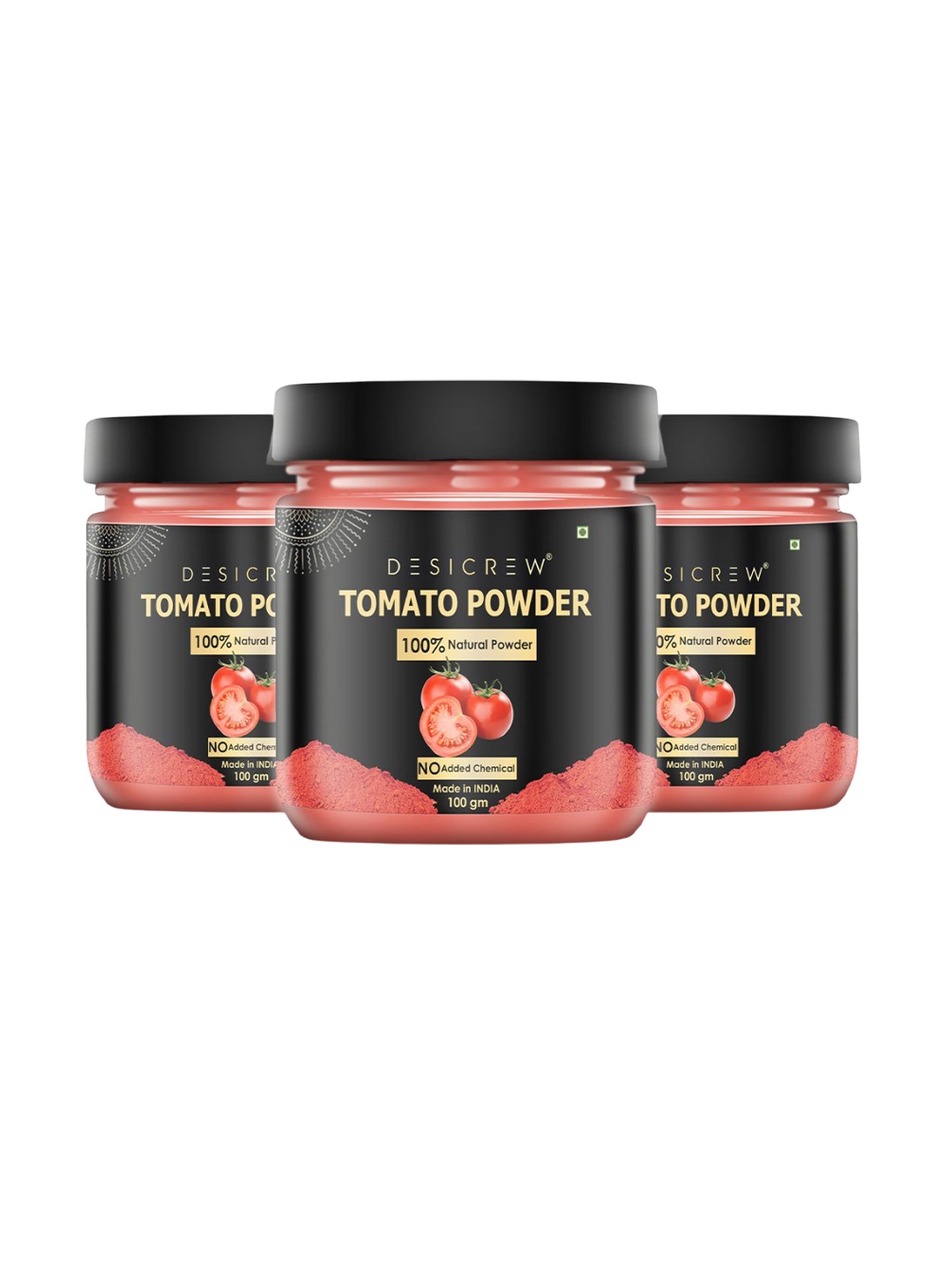 

Desi Crew Set Of 3 Tomato Powder For Brighten Up Complexion - 100 g Each, Red