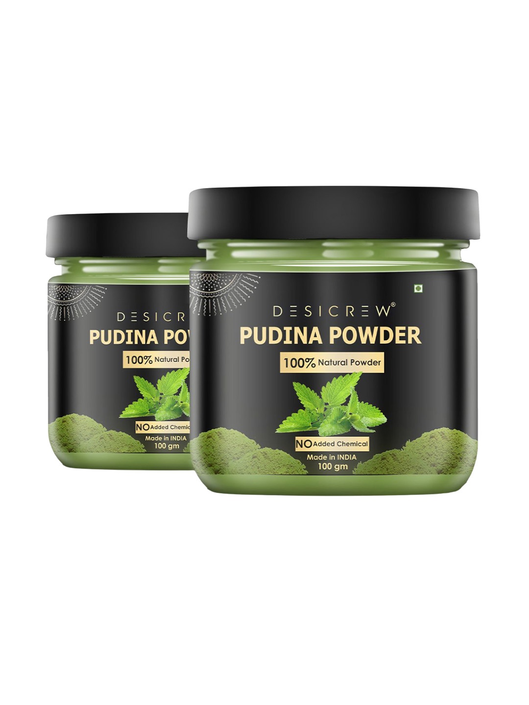 

Desi Crew Set Of 2 100% Natural Pudina Powder Mask - 100 g Each, Green