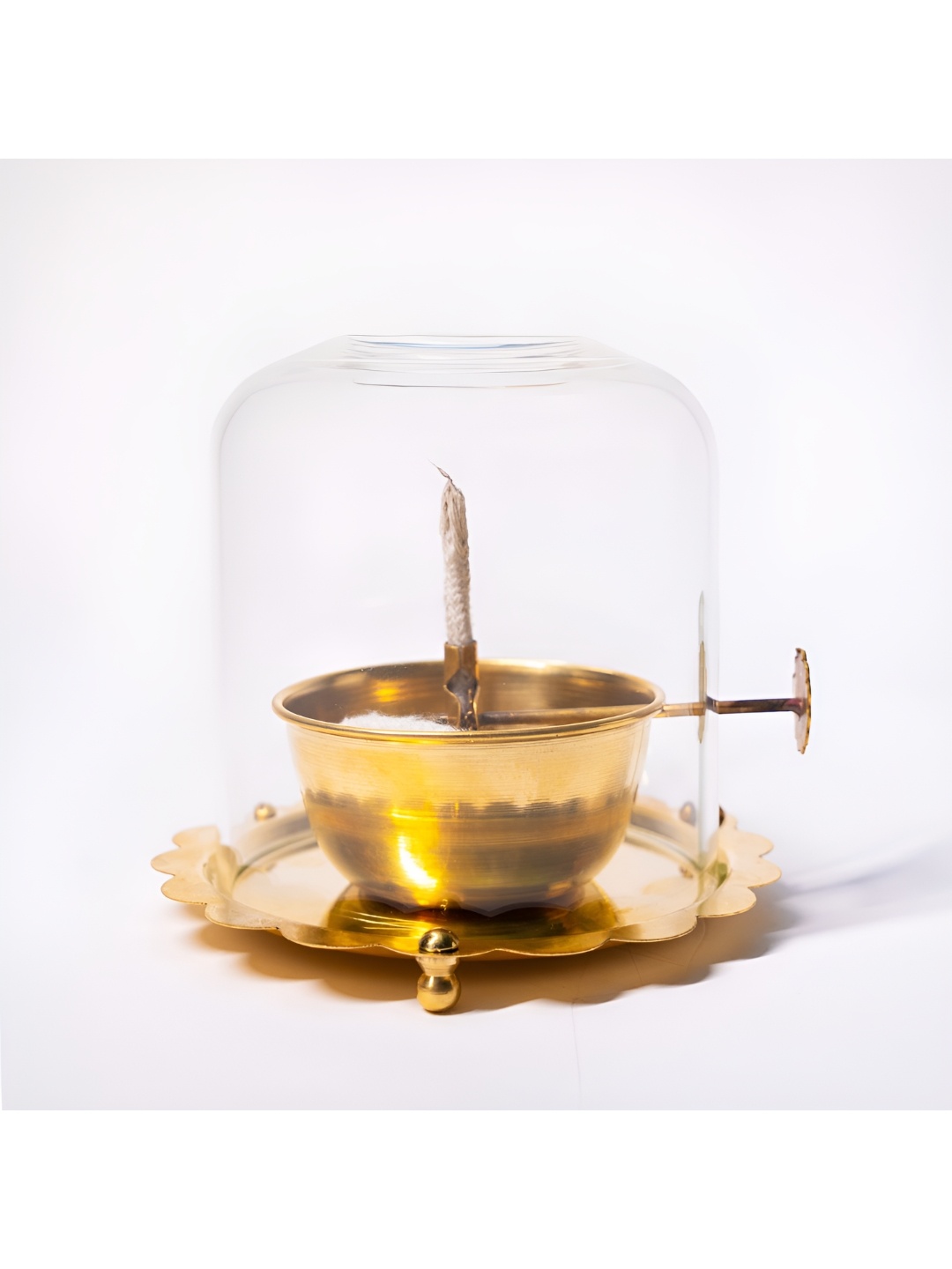 

TRUSTBASKET Gold-Toned Brass Akhand Jyot Diya Pooja Essentials