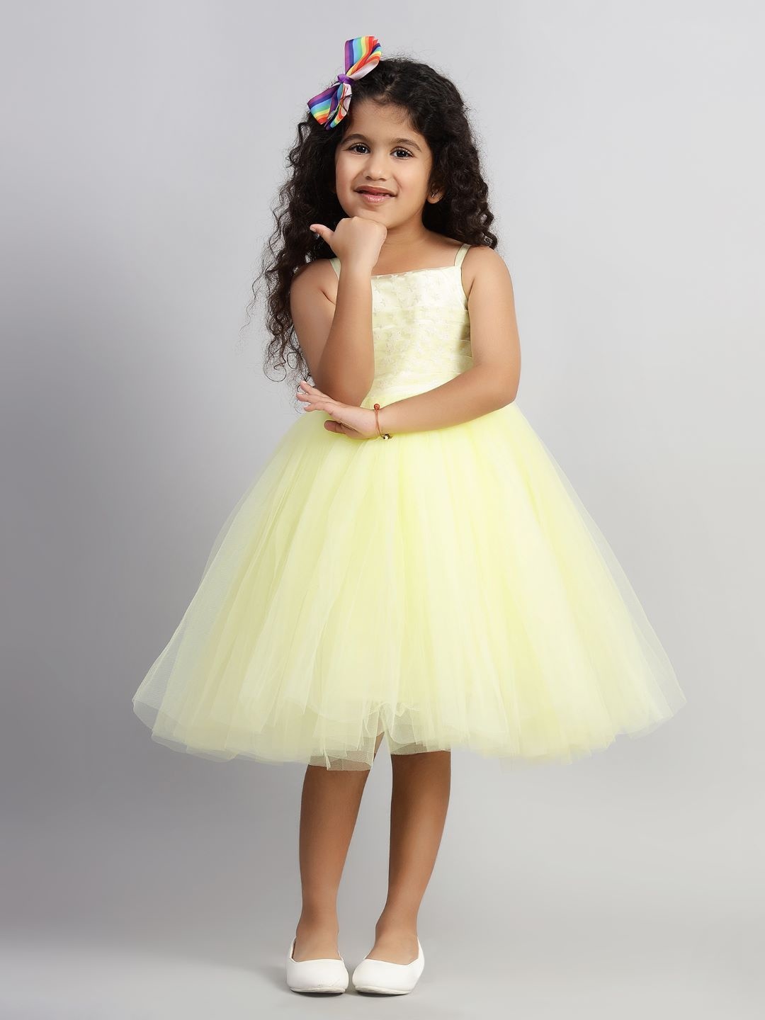 

Toy Balloon kids Girls Fit & Flare Dress, Yellow