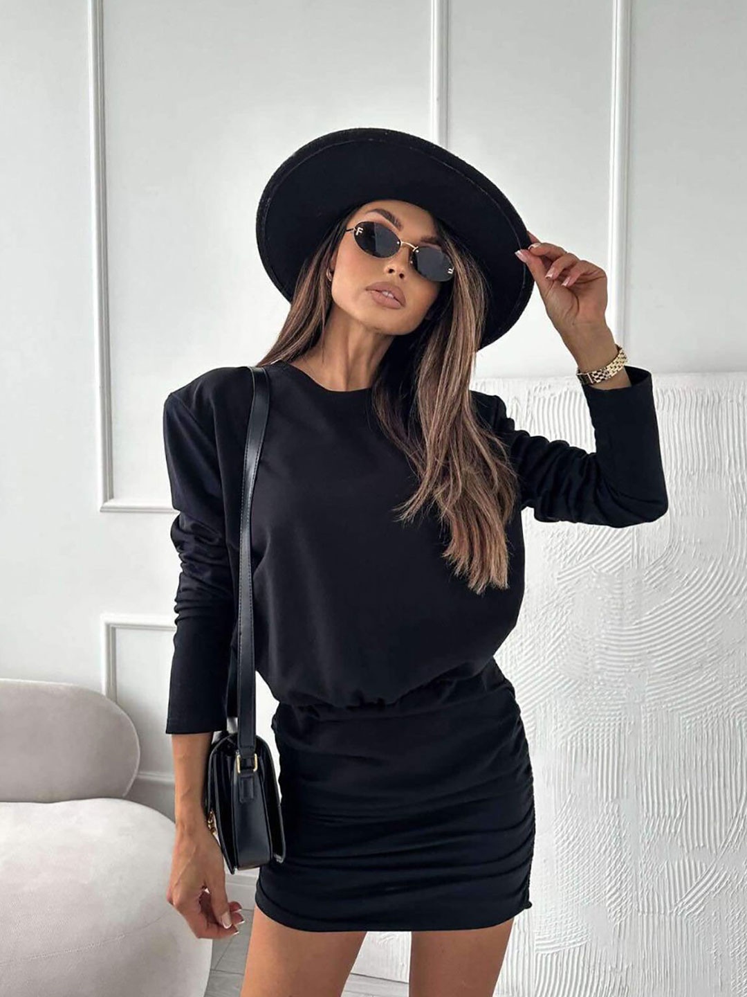 

StyleCast x Revolte Women Layered Bodycon Mini Dress, Black