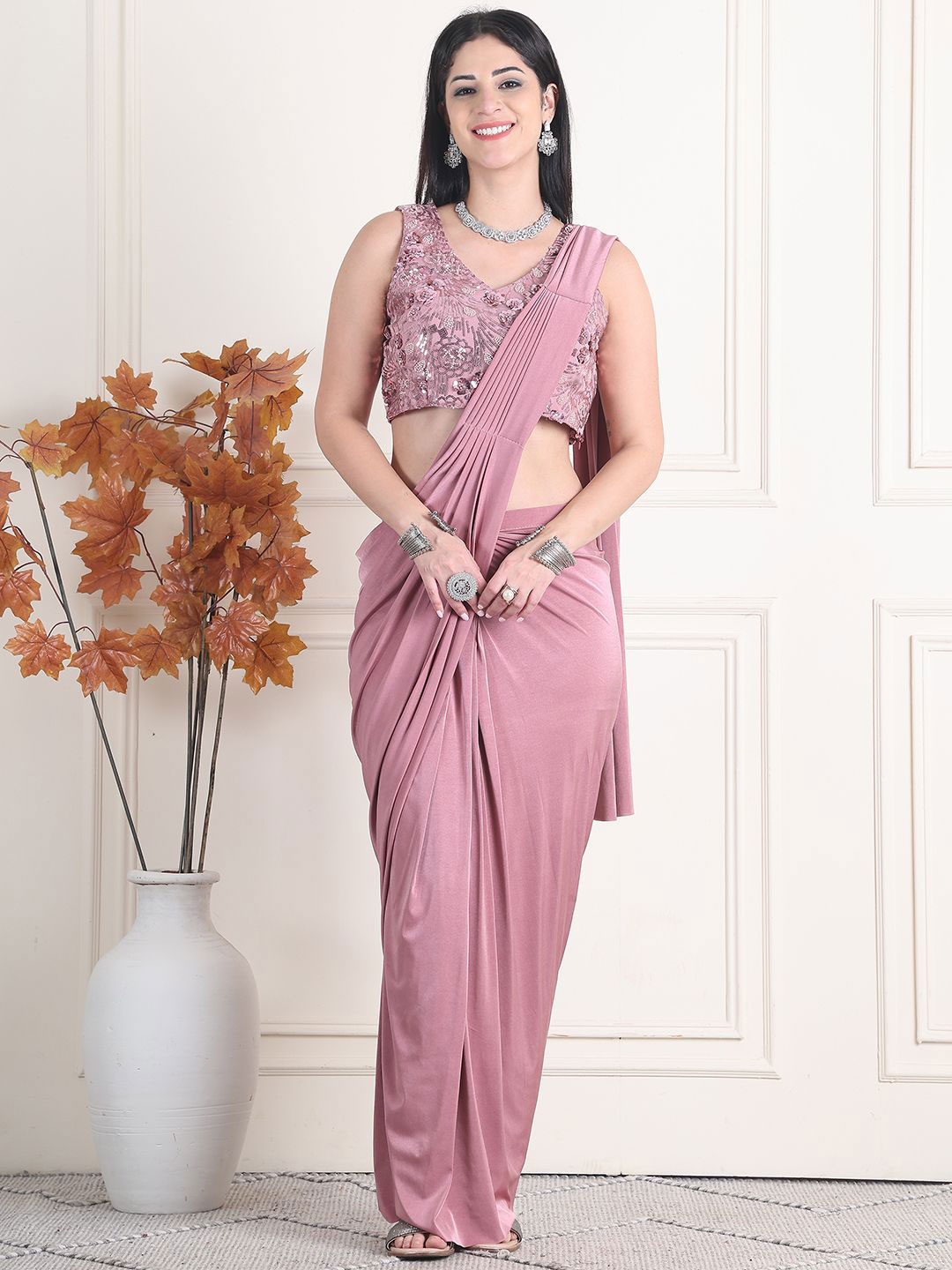 

Mitera Ready to Wear Saree, Mauve