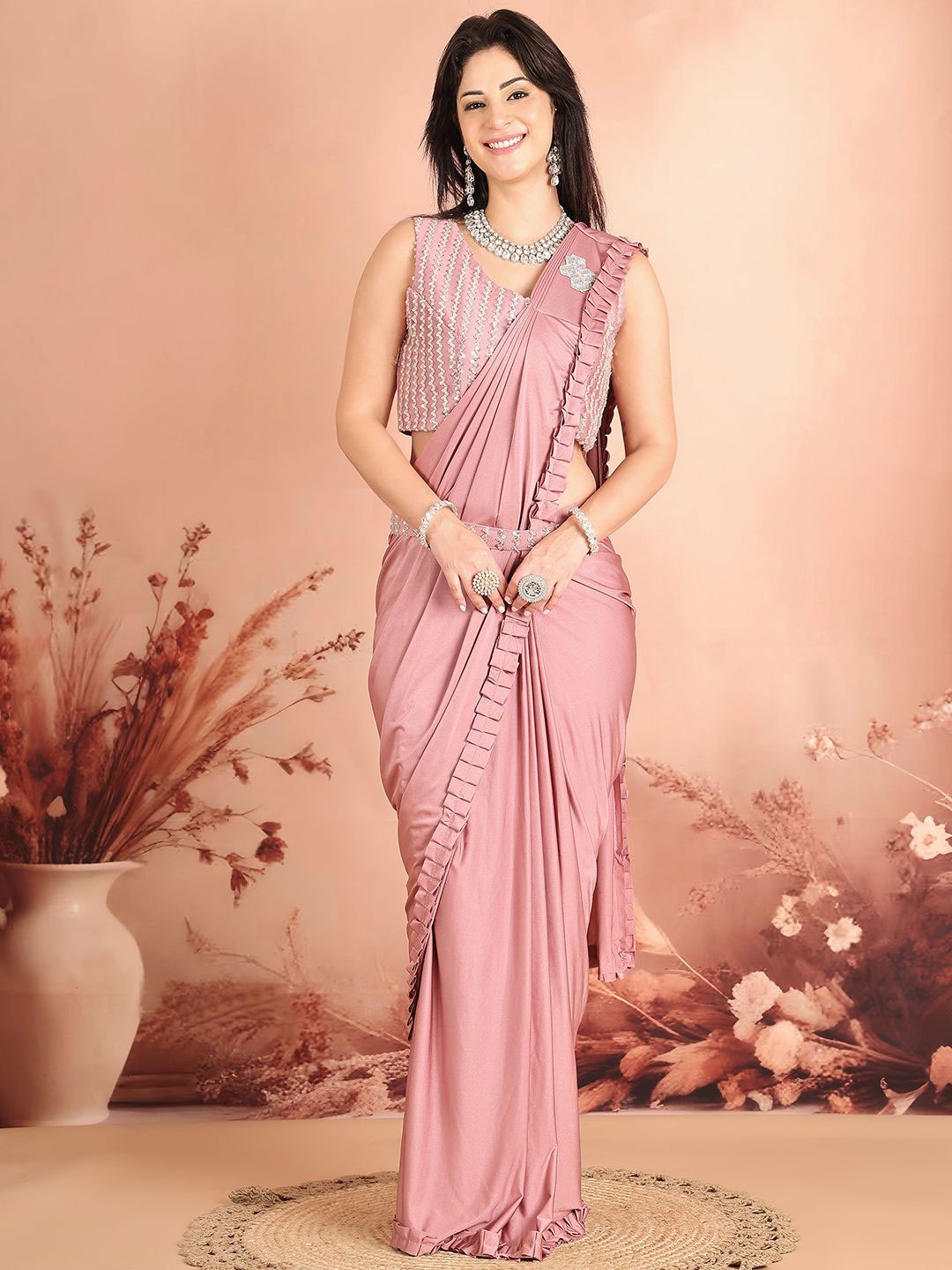 

Mitera Ready to Wear Saree, Mauve