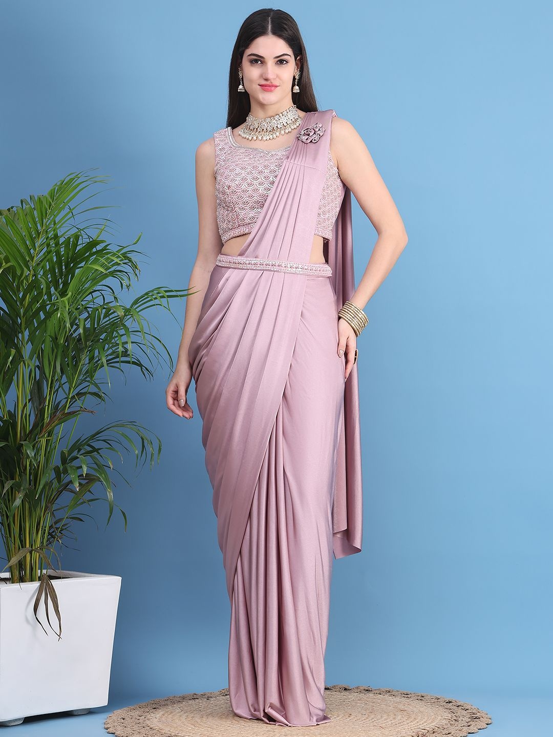 

Mitera Ready to Wear Saree, Mauve