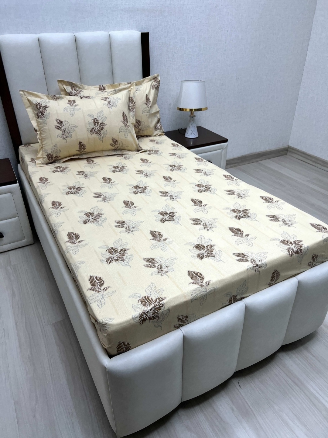 

Pure Decor Cotton Single Size Bedsheet With 2 Pillow Covers 1.73m X 2.36m, Yellow