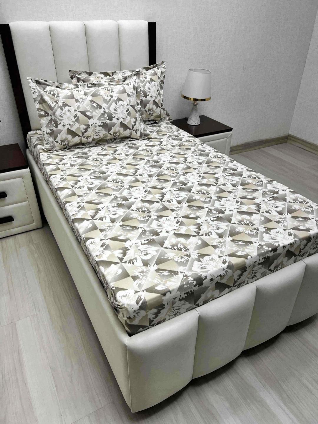 

Pure Decor Cotton Single Bed Size Bedsheet With 2 Pillow Covers 1.73m X 2.36m, Brown