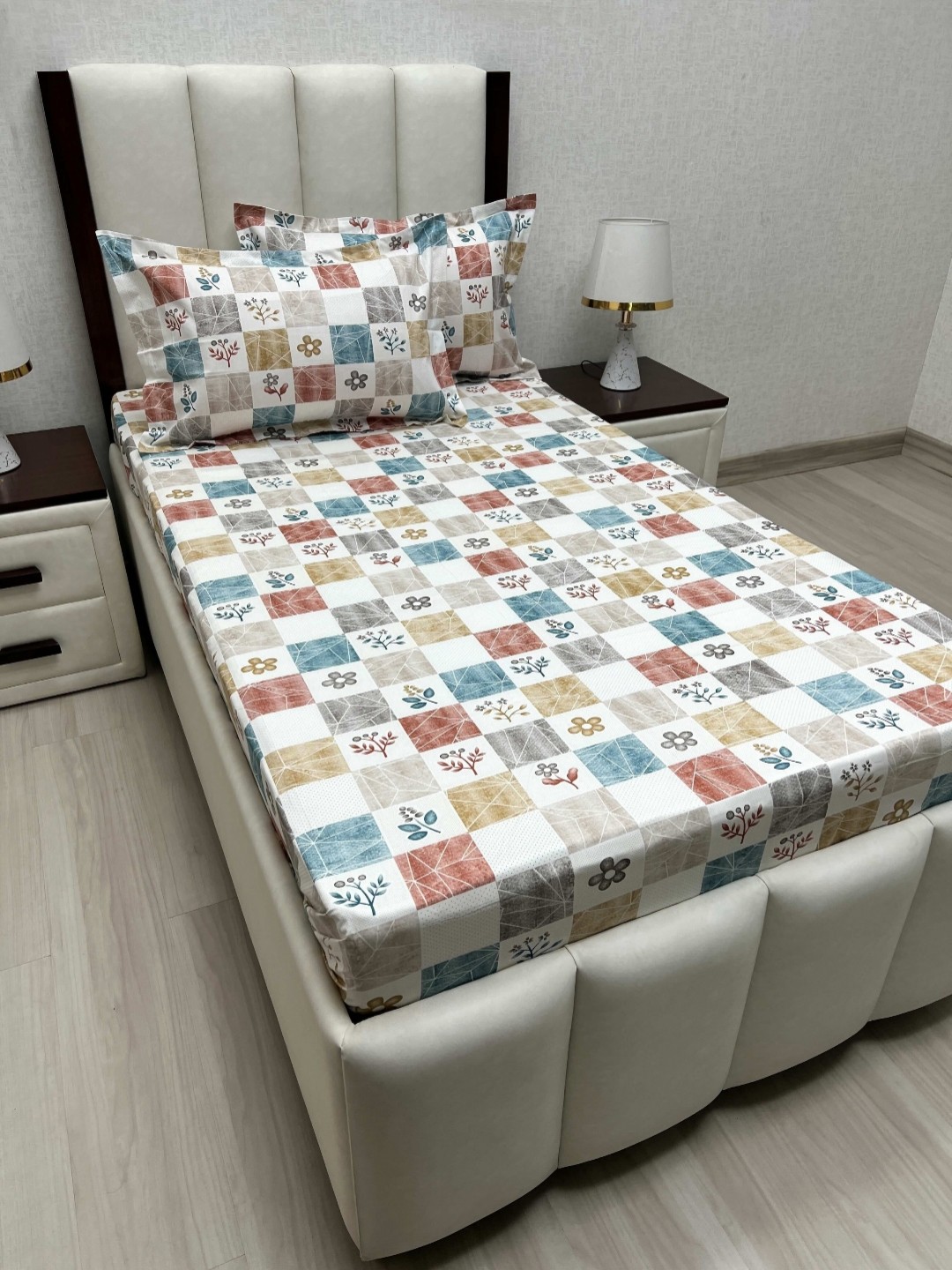 

Pure Decor Cotton Single Bed Size Bedsheet With 2 Pillow Covers 1.73m X 2.36m, White