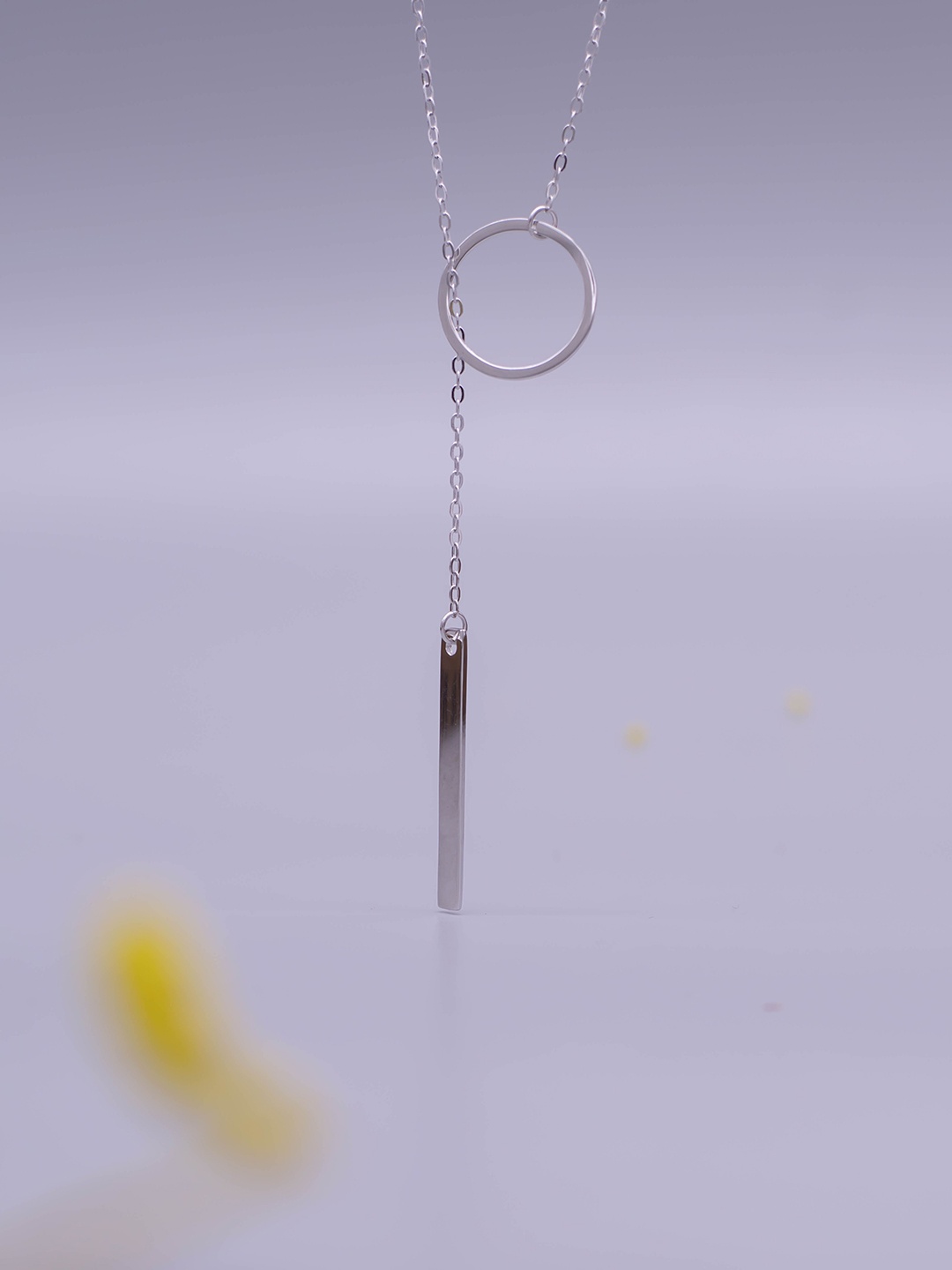 

SILMORA Silver-Plated Geometric Pendant with Chain