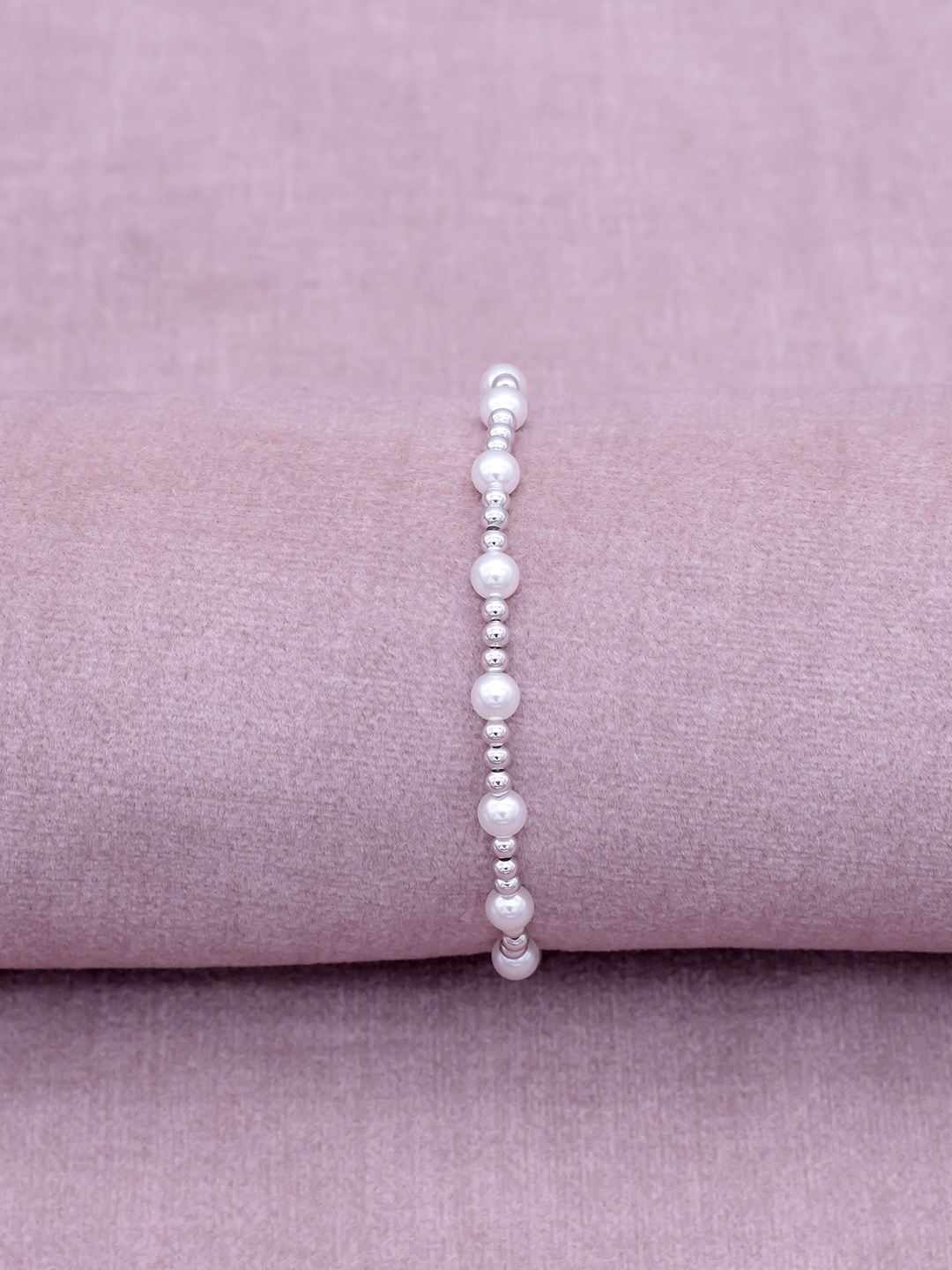 

SILMORA Silver-Plated Pearls Charm Bracelet