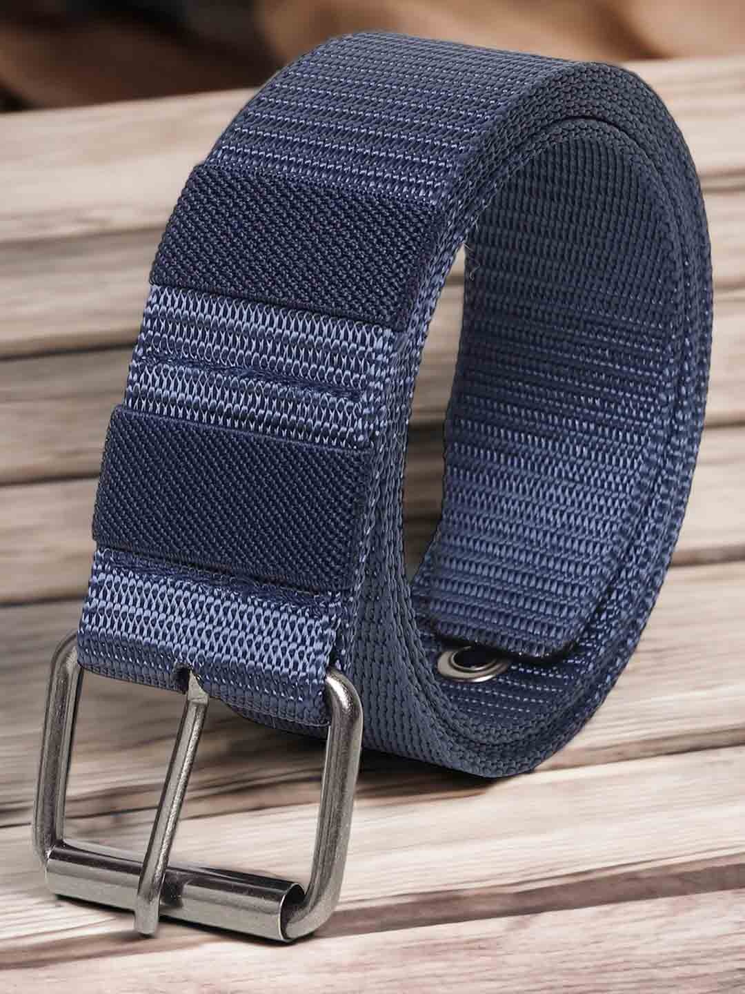 

Provogue Men Woven Design Belt, Blue