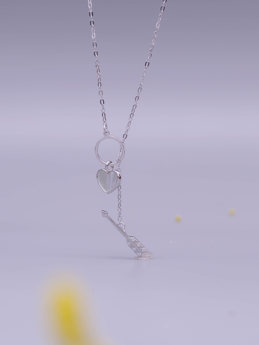 

SILMORA Silver-Plated Heart Shaped Pendants with Chains
