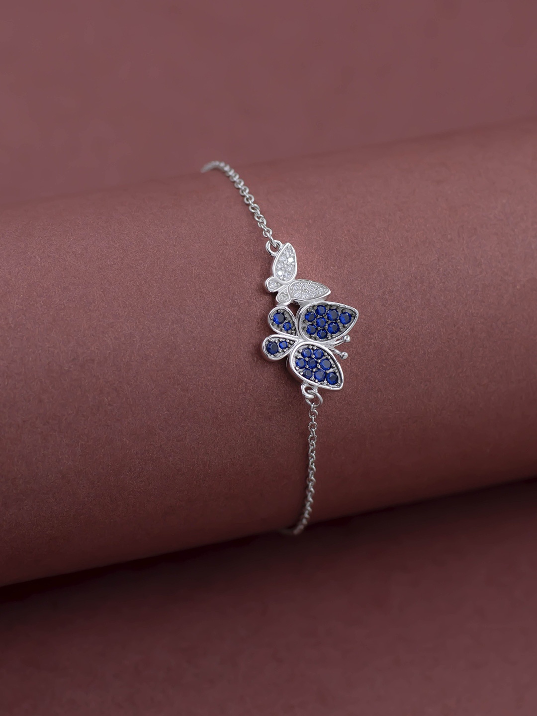 

SILMORA Silver-Plated Silver Cubic Zirconia Charm Bracelet