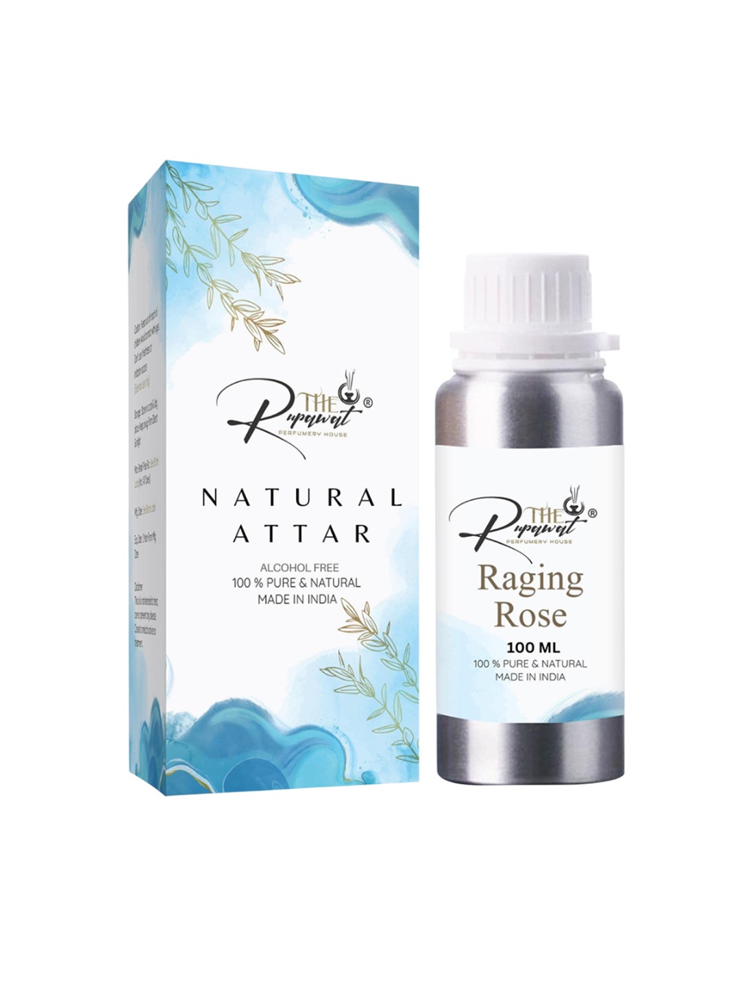 

THE RUPAWAT Perfumery House Raging Rose Natural & Alcohol Free Attar - 100 ml, Transparent