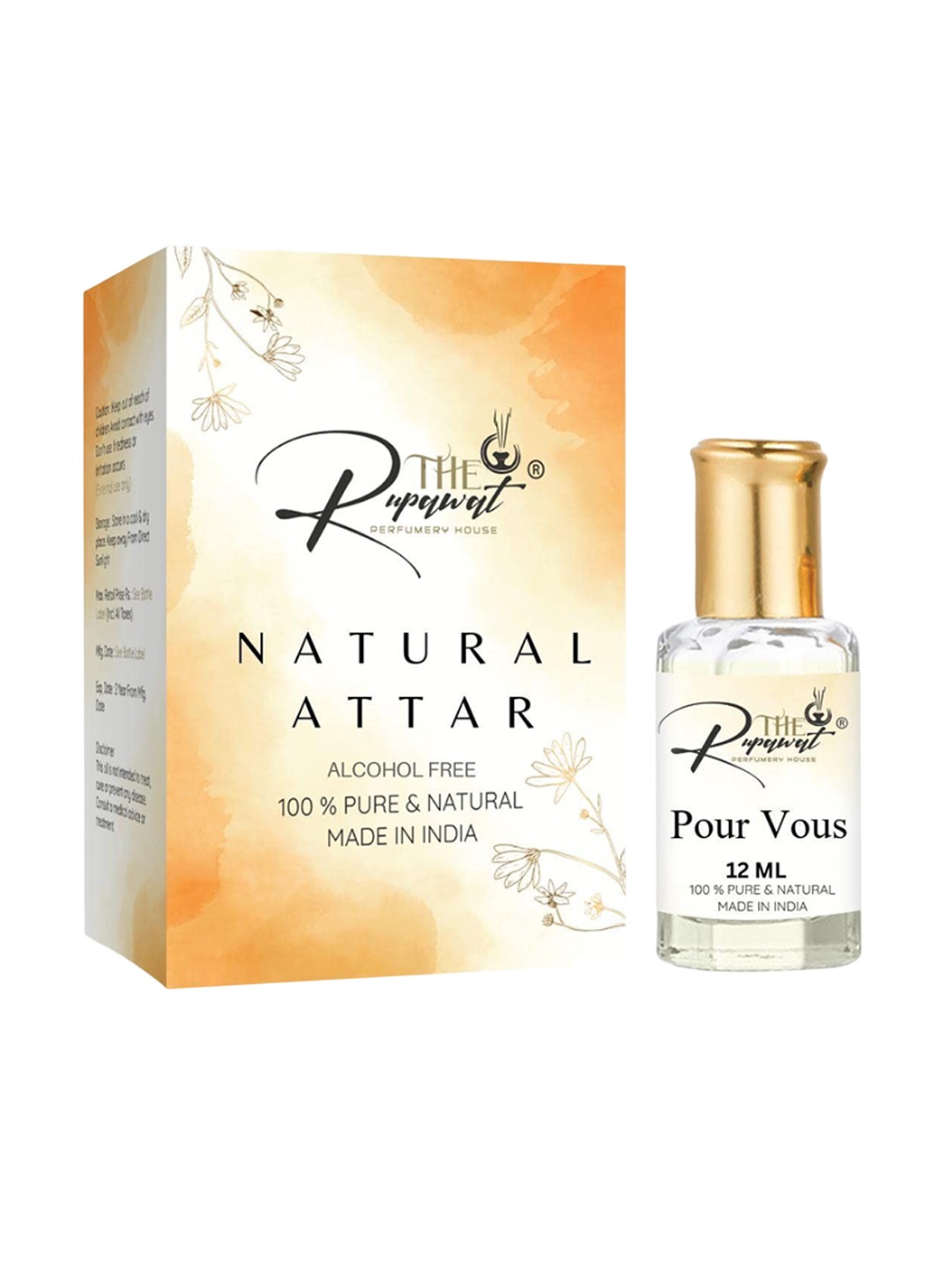 

THE RUPAWAT Perfumery House Rainbow 100% Pure & Natural Alcohol-Free Attar - 12 ml, Transparent