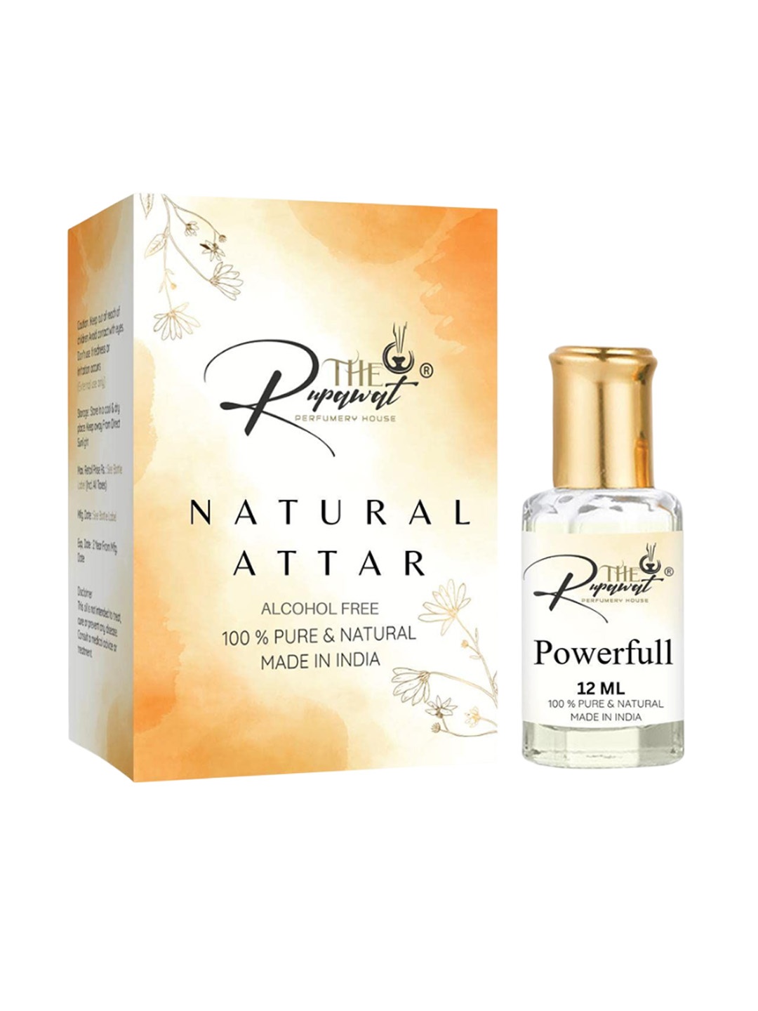 

THE RUPAWAT Perfumery House Powerfull 100% Pure & Natural Alcohol Free Attar - 12 ml, Transparent