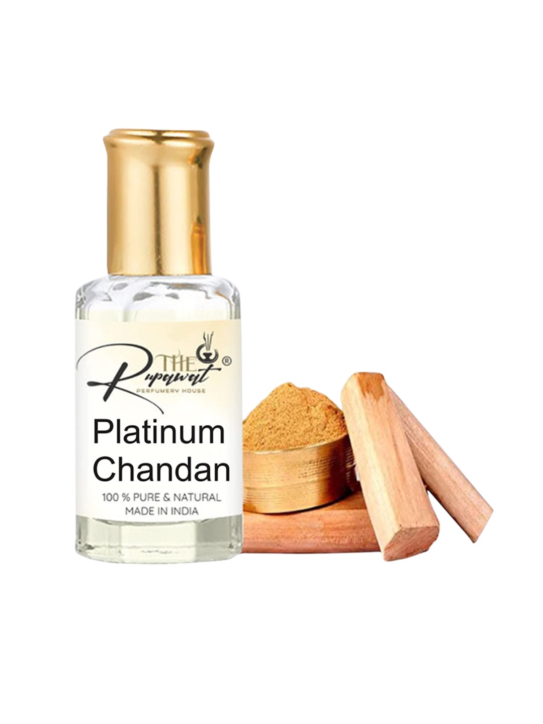 

THE RUPAWAT Perfumery House Platinum Chandan 100% Pure & Natural Alcohol Free Attar- 12 ml, Transparent