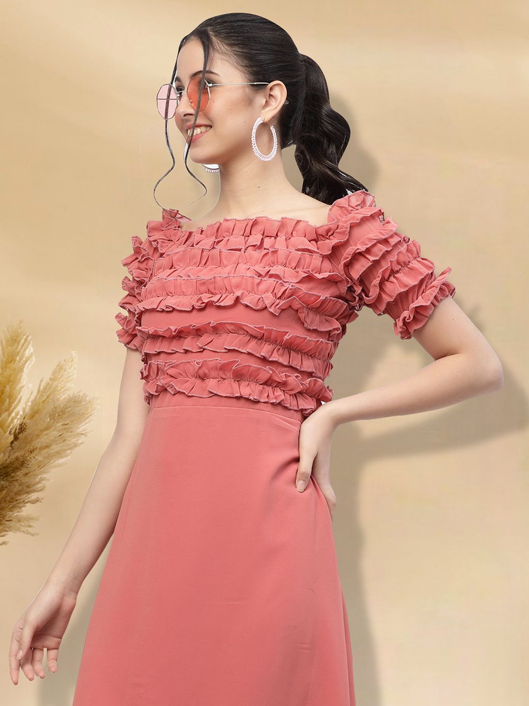 

MISS AYSE Women Fit & Flare Dress, Pink