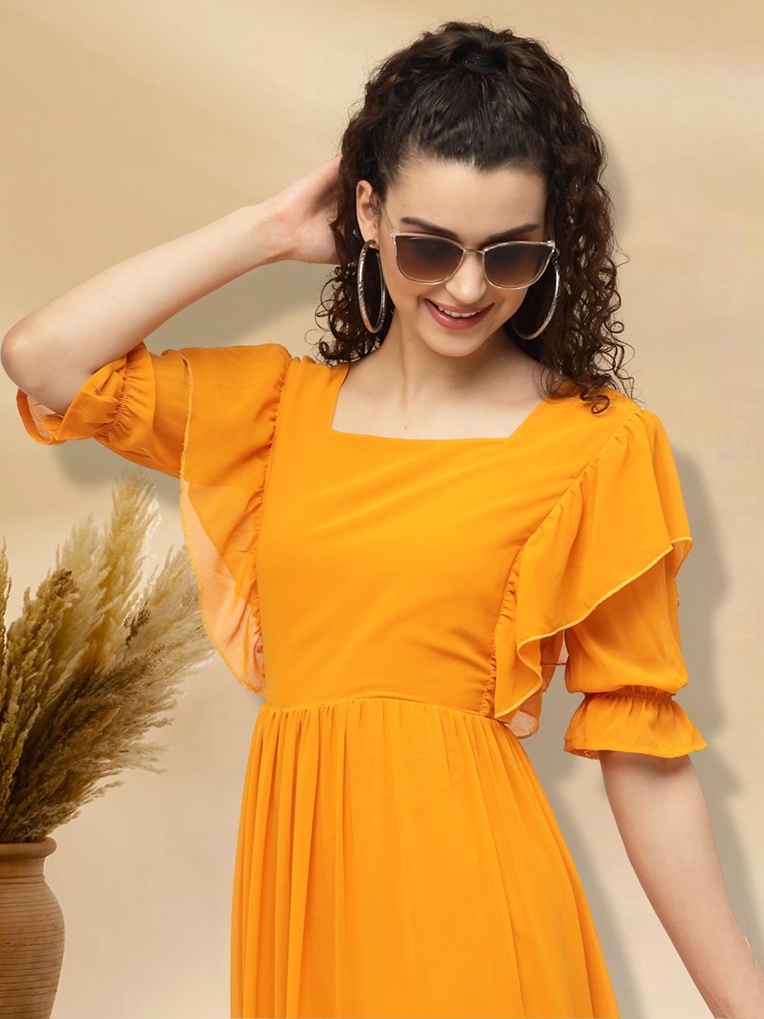 

MISS AYSE Women Fit & Flare Dress, Orange