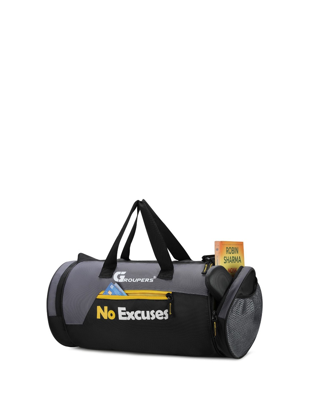

Body Smith Printed Medium Foldable Sports or Gym Duffel Bag, Black