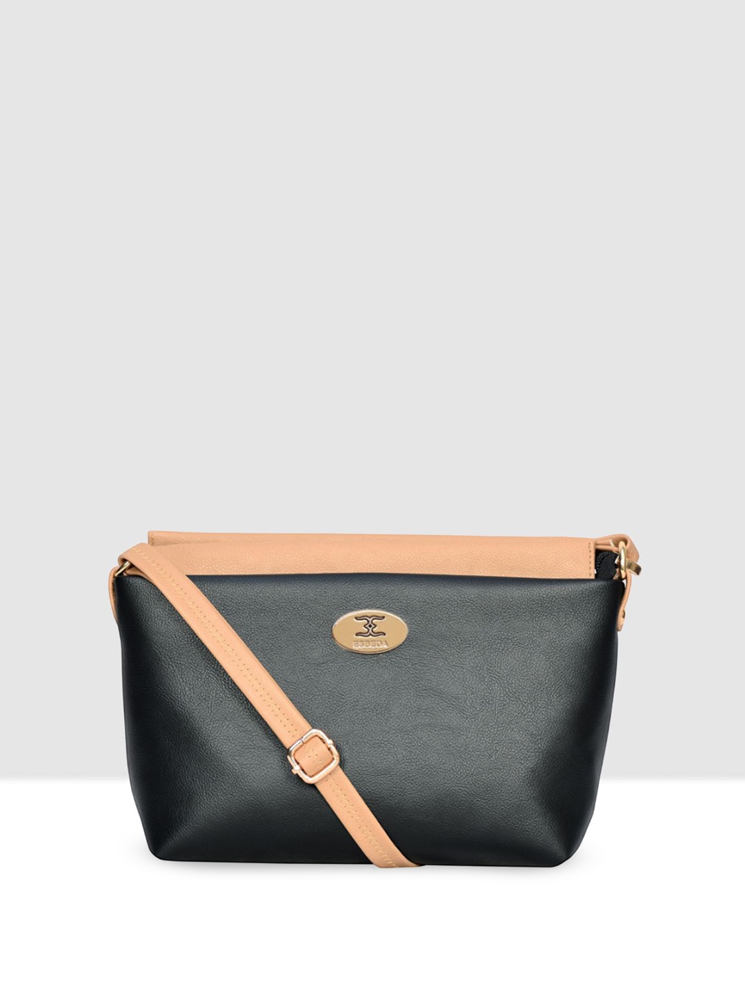 

ESBEDA Women Textured Structured Sling Bag, Black