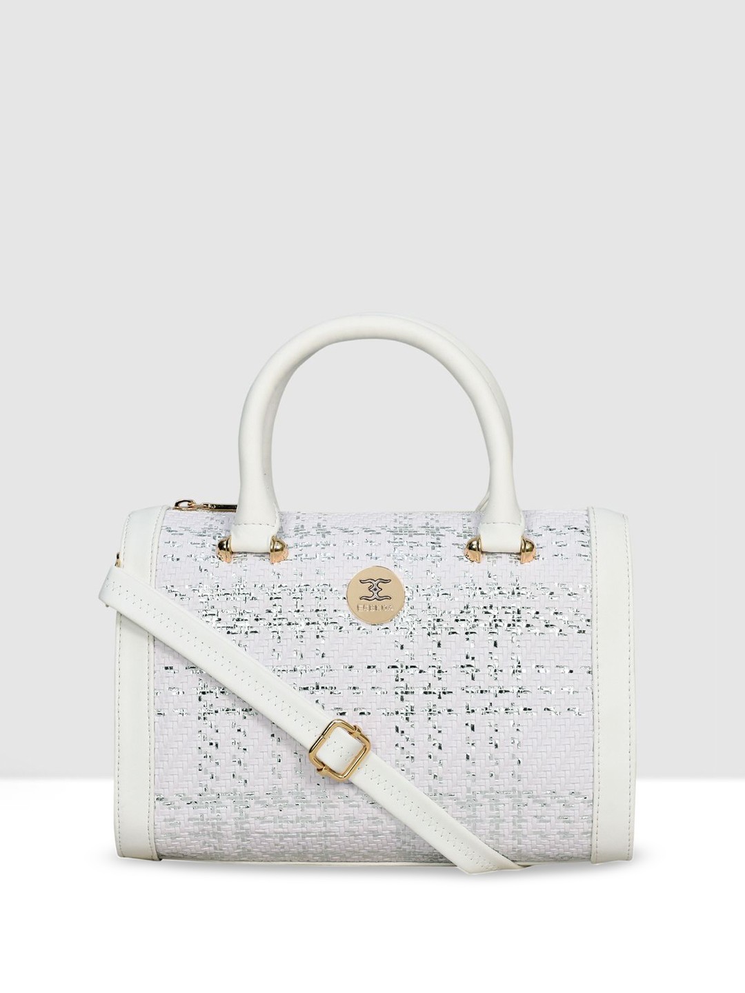 

ESBEDA Women Embellished Bowling Handheld Bag, White
