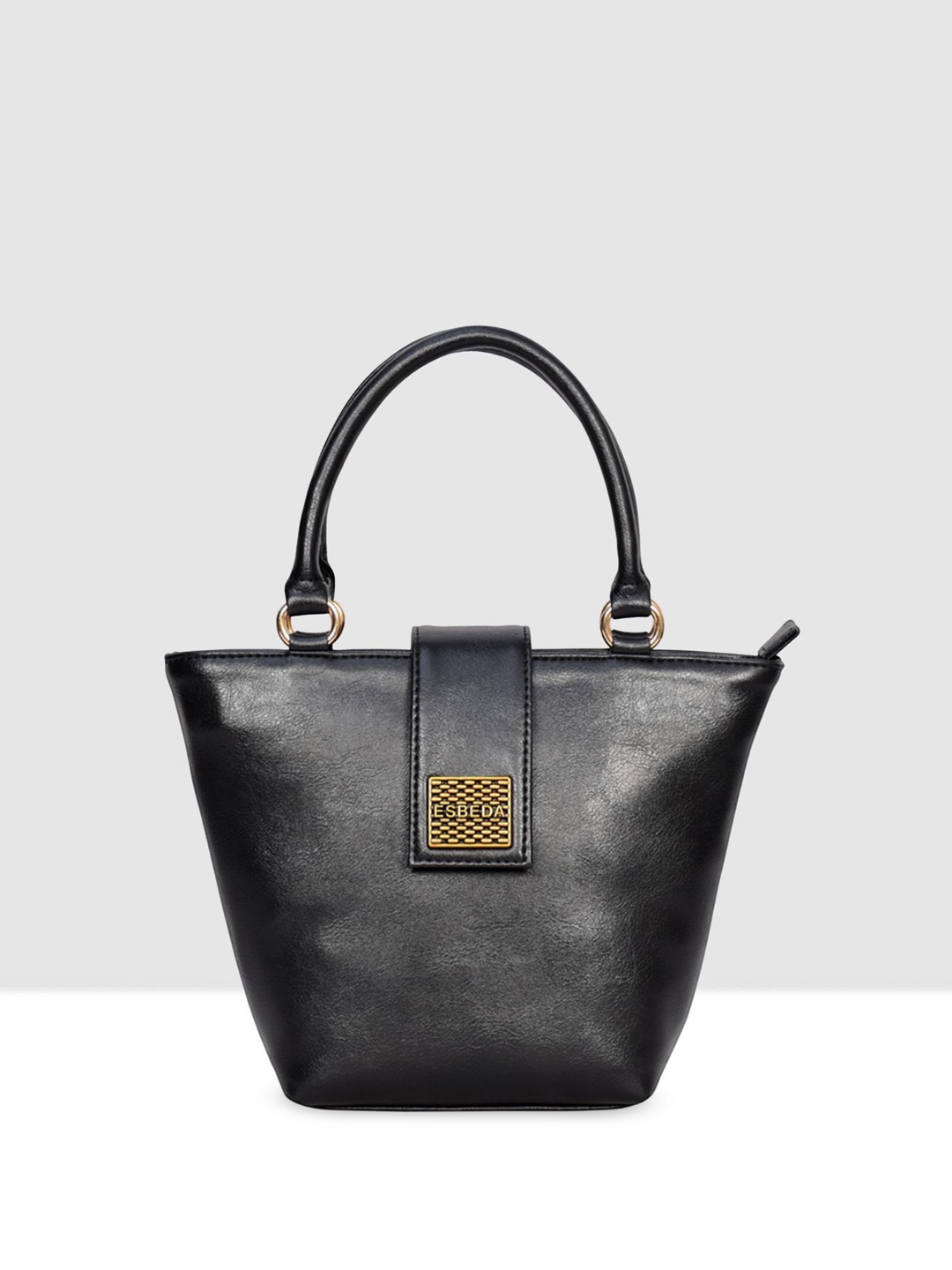

ESBEDA Women Textured Structured Handheld Bag, Black