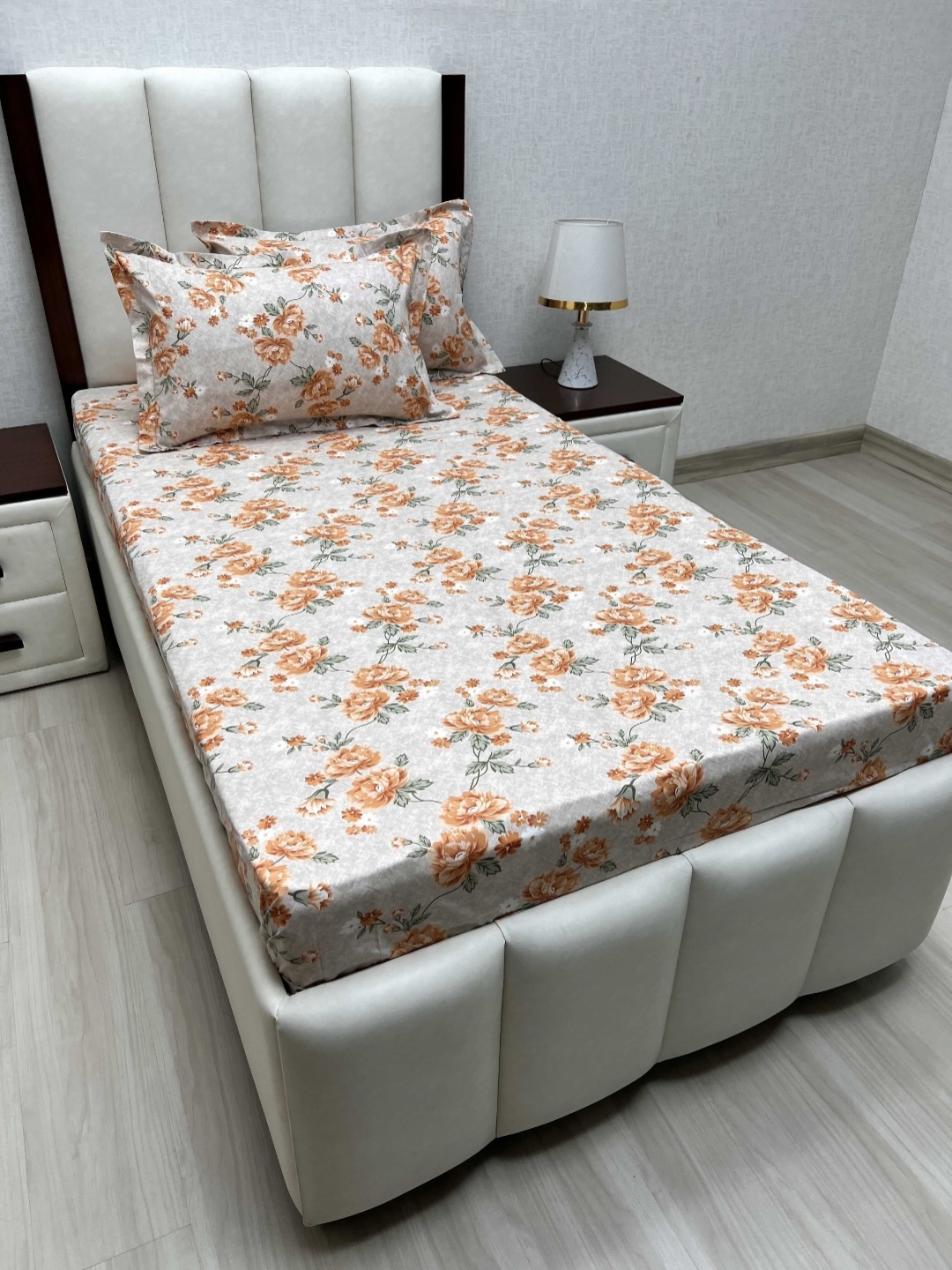 

Pure Decor Cotton Single Size Bedsheet With 2 Pillow Covers 1.73m X 2.36m, Brown