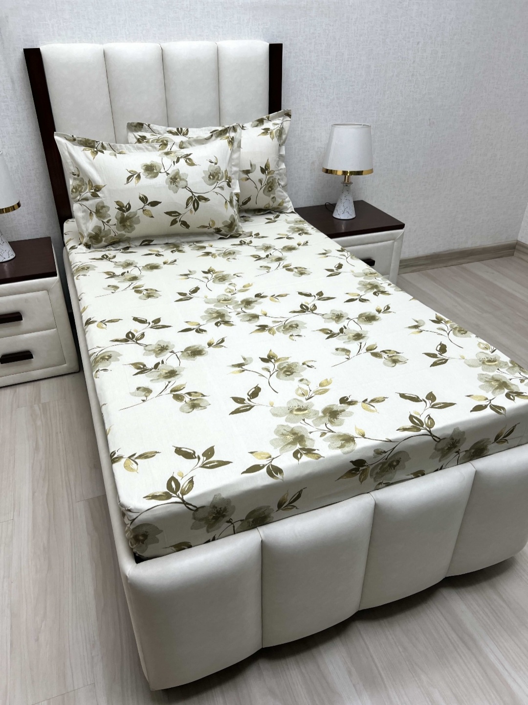 

Pure Decor Cotton Single Bed Size Bedsheet With 2 Pillow Covers 1.73m X 2.36m, White