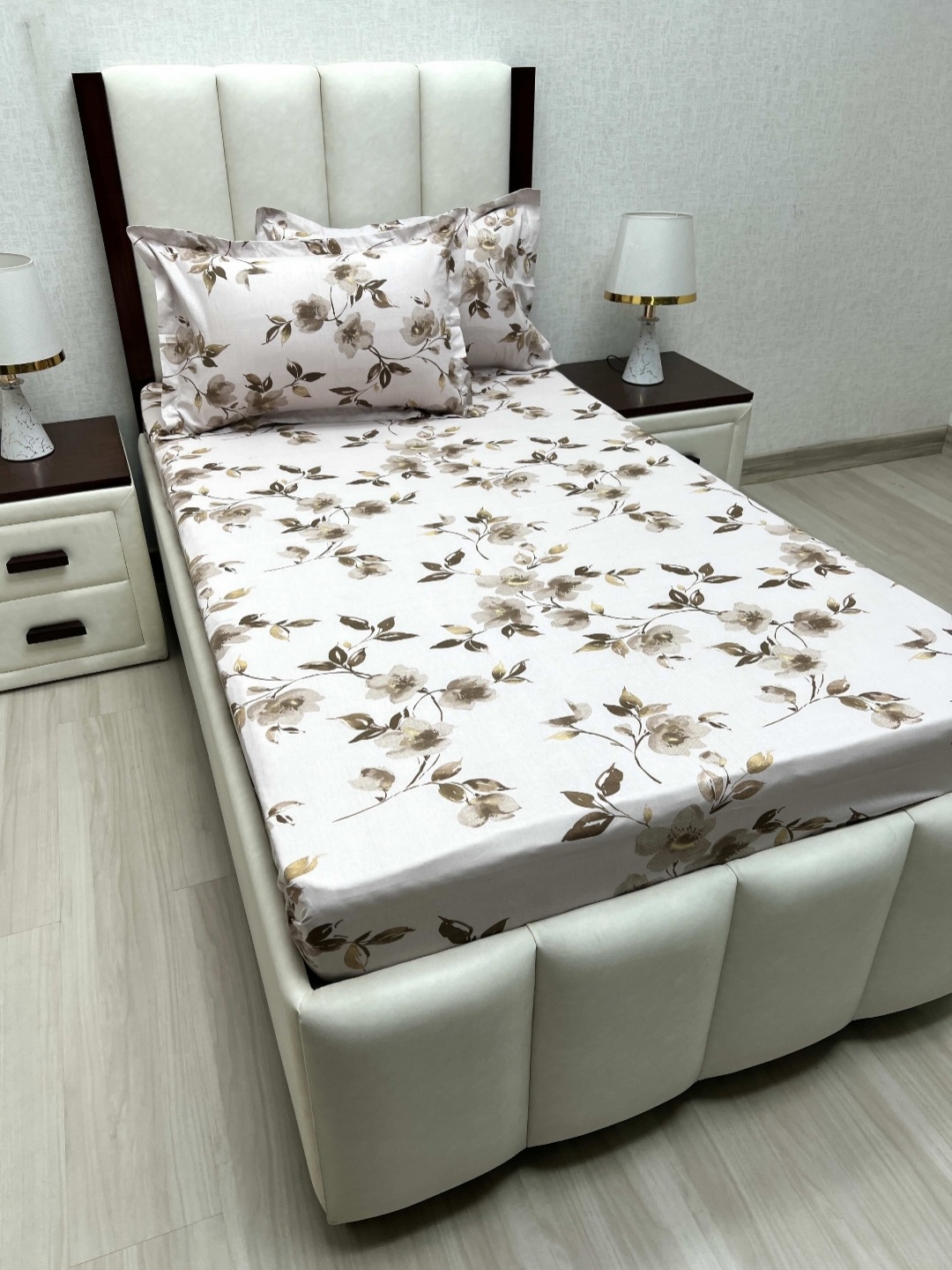 

Pure Decor Cotton Single Bed Size Bedsheet With 2 Pillow Covers 1.73m X 2.36m, Brown