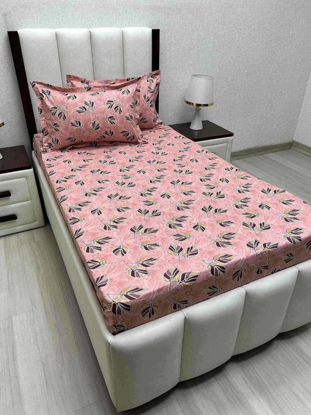 

Pure Decor Cotton Single Bed Size Bedsheet With 2 Pillow Covers 1.73m X 2.36m, Pink