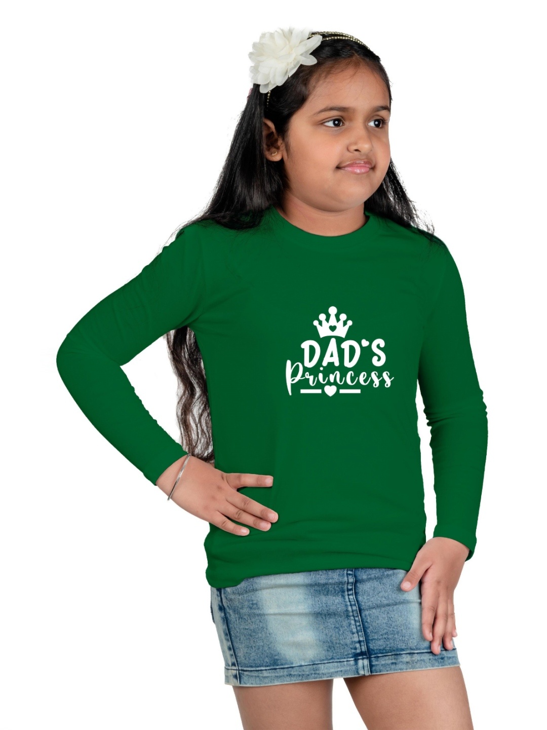 

Chombooka Girls Typography Printed Round Neck Cotton T-shirt, Green