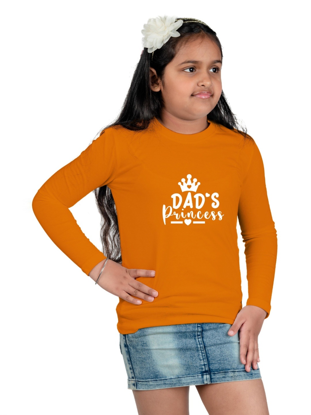 

Chombooka Girls Typography Printed Round Neck Cotton T-shirt, Mustard