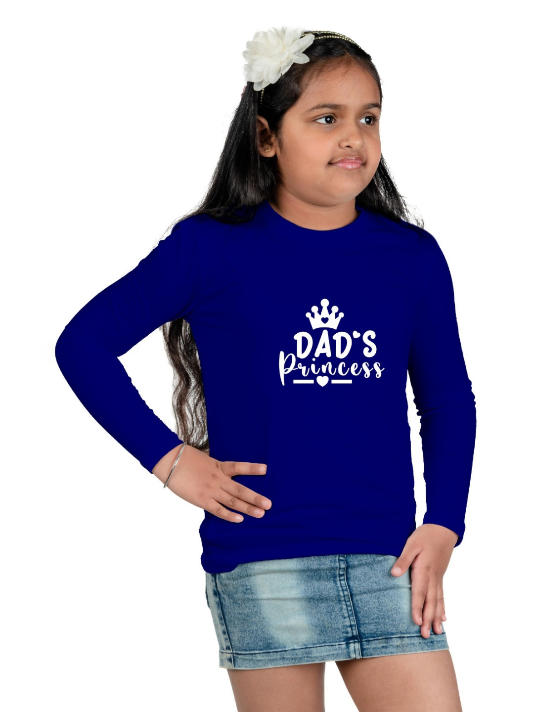 

Chombooka Girls Typography Printed Round Neck Cotton T-shirt, Blue