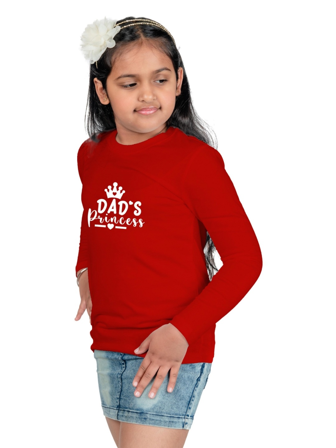 

Chombooka Girls Typography Printed Round Neck Cotton T-shirt, Red