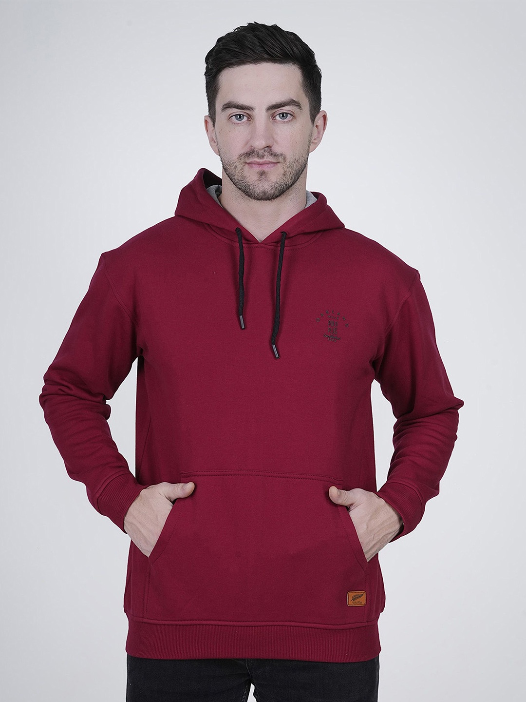

Polo Plus Men Printed Hooded Sweatshirt, Maroon