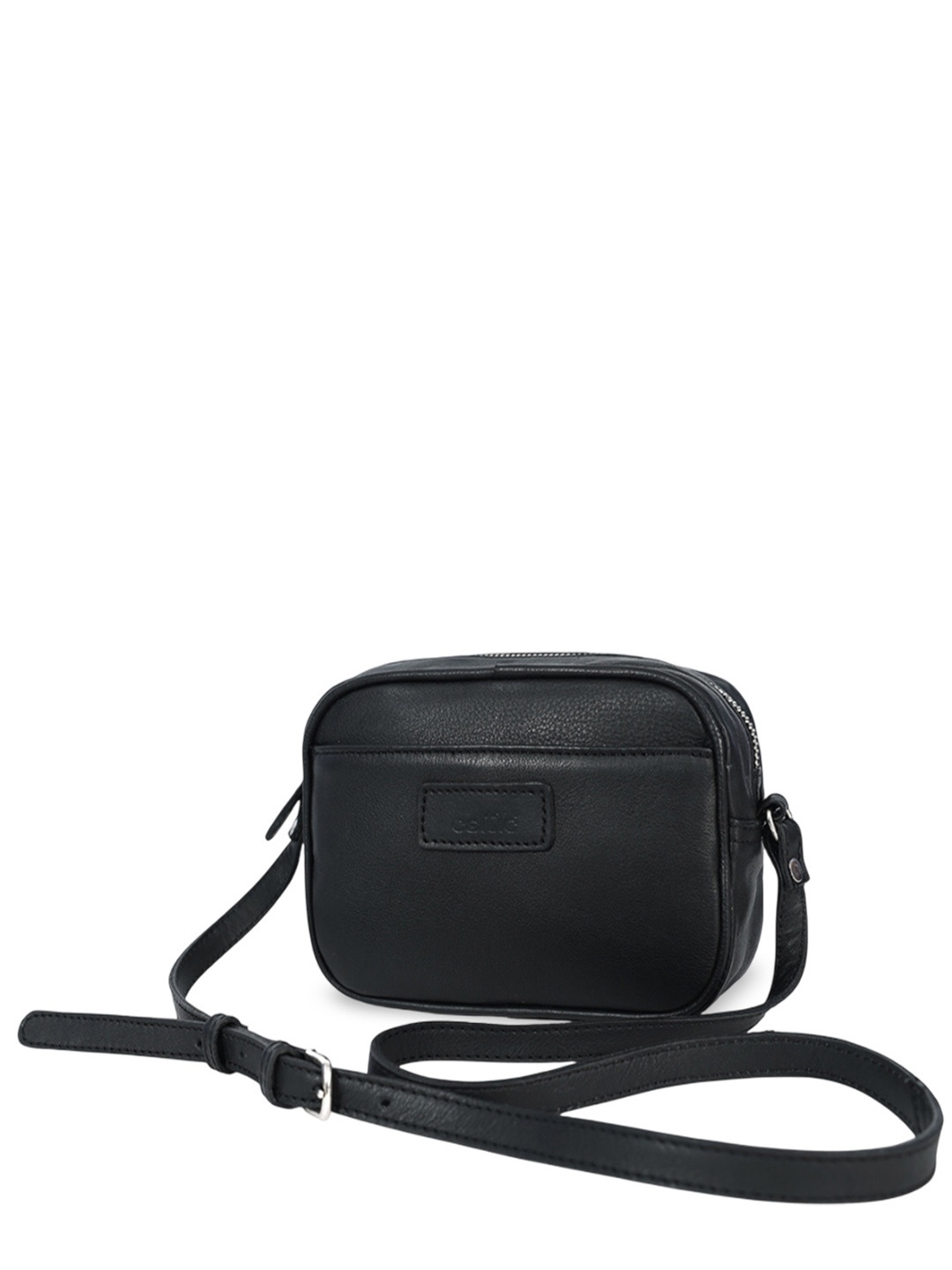 

Celtic Women Textured Crossbody Leather Sling Bag, Black