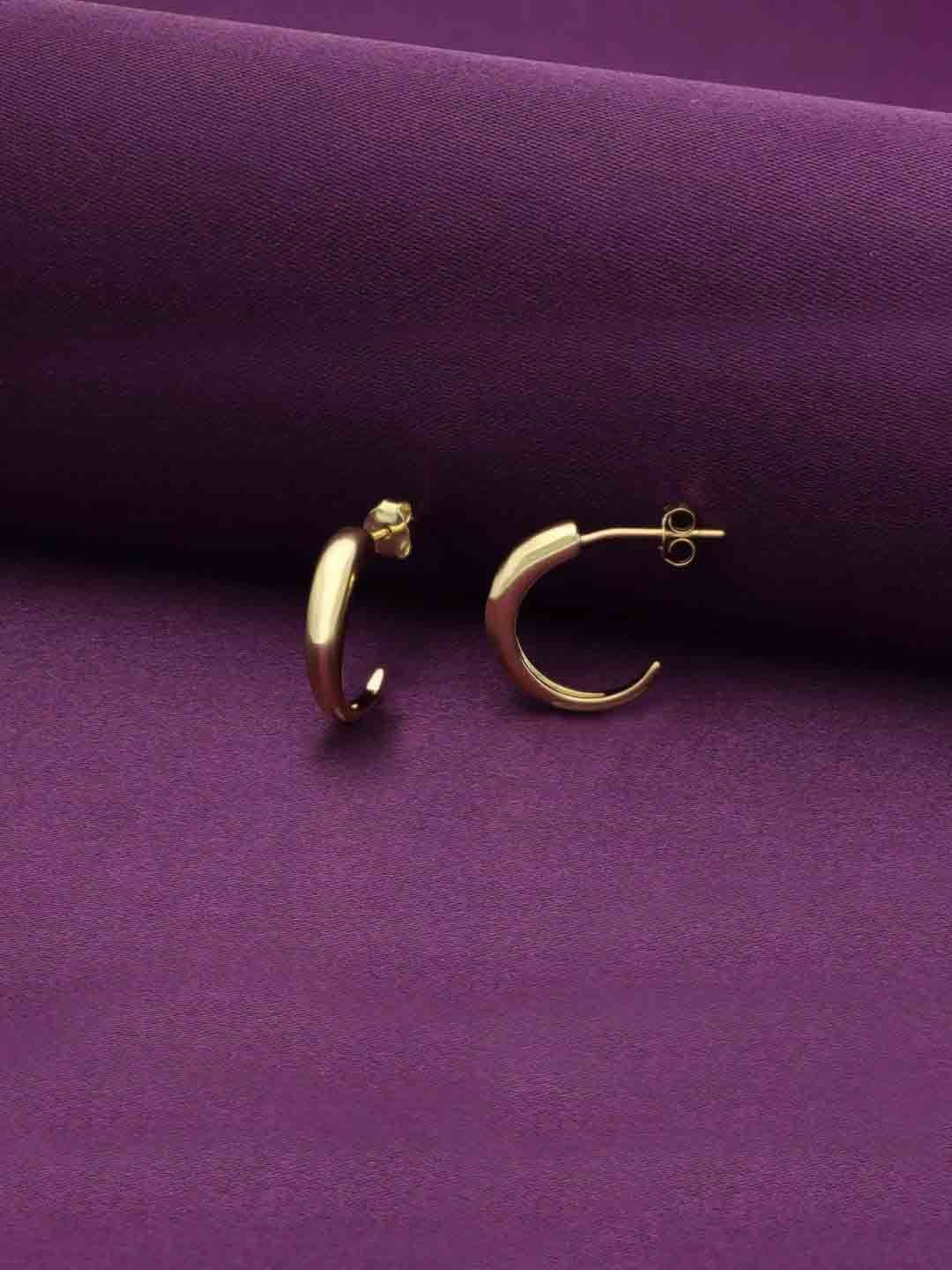 

KAI JEWEL Sterling Silver Gold-Plated Contemporary Half Hoop Earrings