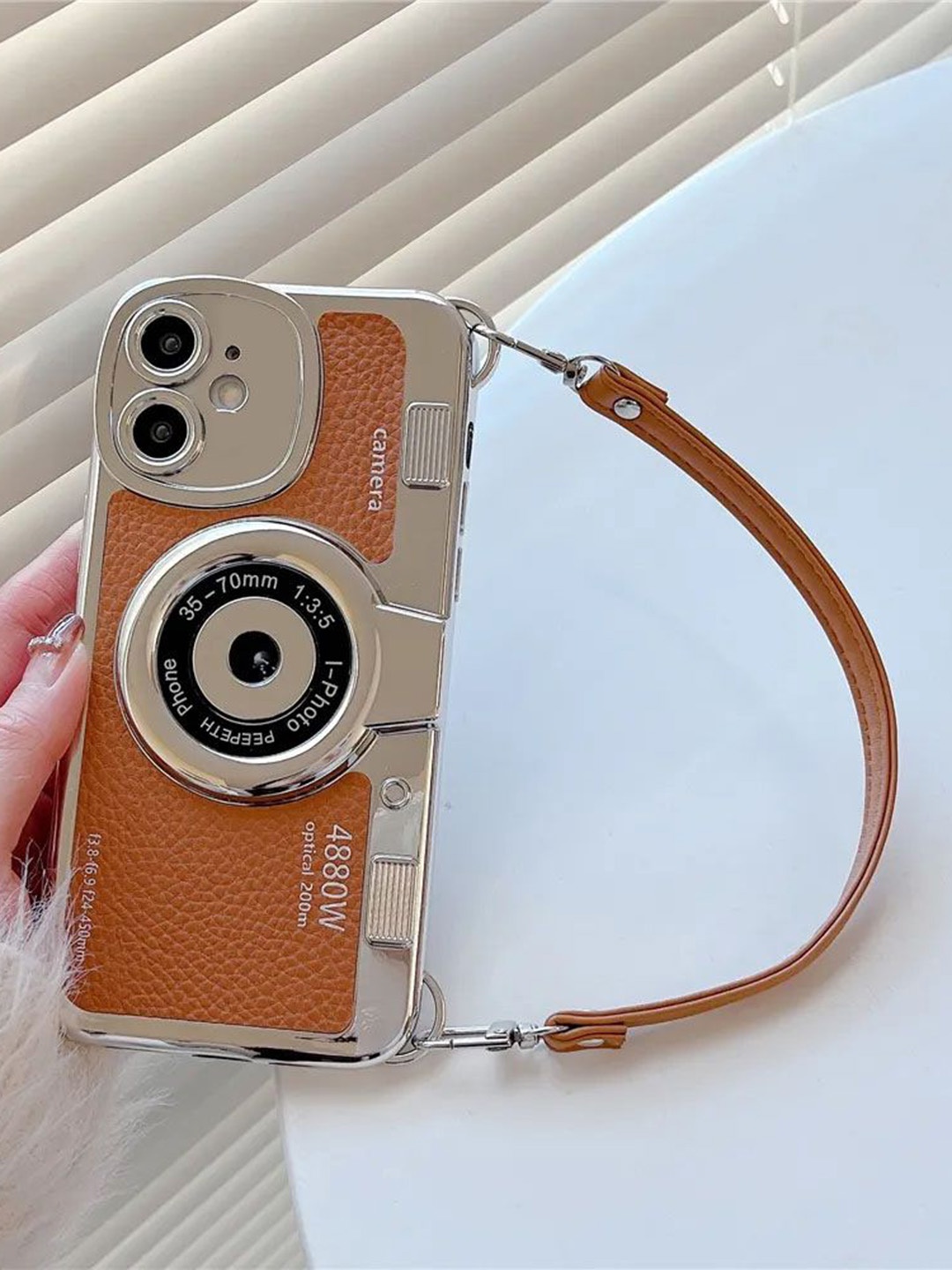 

Luxury Kase LK106 3D iPhone 12 Back Case, Brown