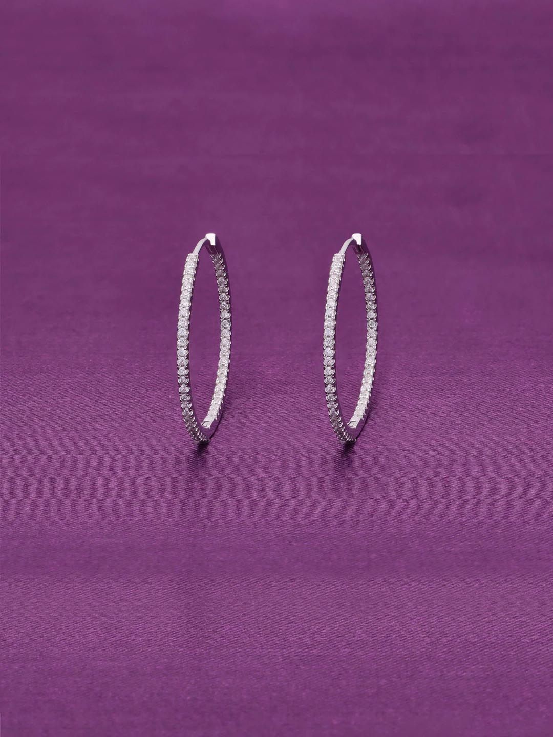 

KAI JEWEL Dainty Stylish Rhodium-Plated Sterling Silver Contemporary Hoop Earrings