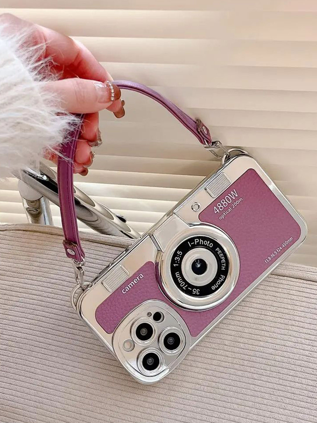 

Luxury Kase LK106 3D iPhone 13 Pro Max Back Case, Purple