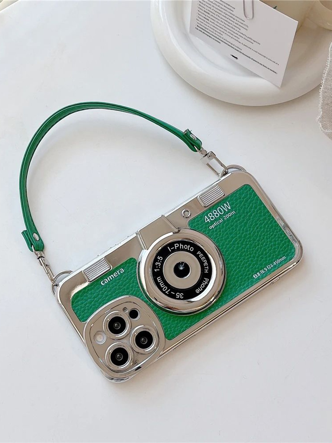

Luxury Kase LK106 3D iPhone 13 Pro Back Case, Green